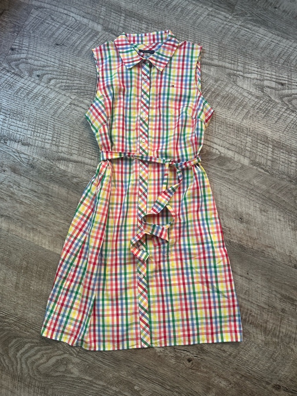 Tommy Hilfiger Multicolor Plaid Sleeveless Shirt Dress size 10